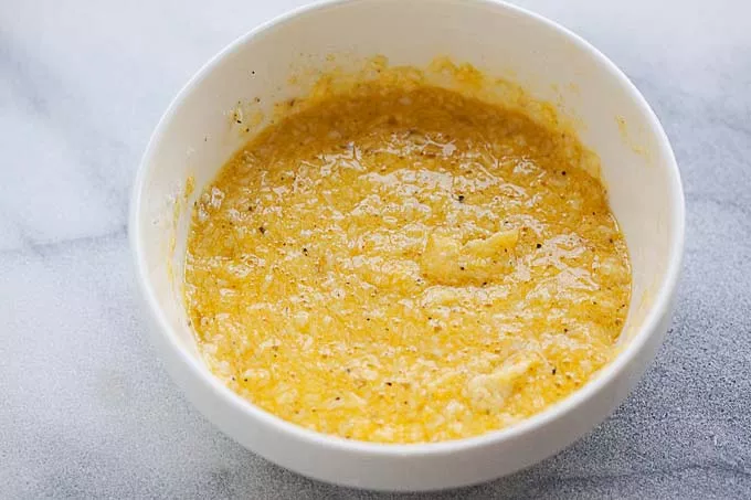 Cheese and egg mixture for spaghetti carbonara.