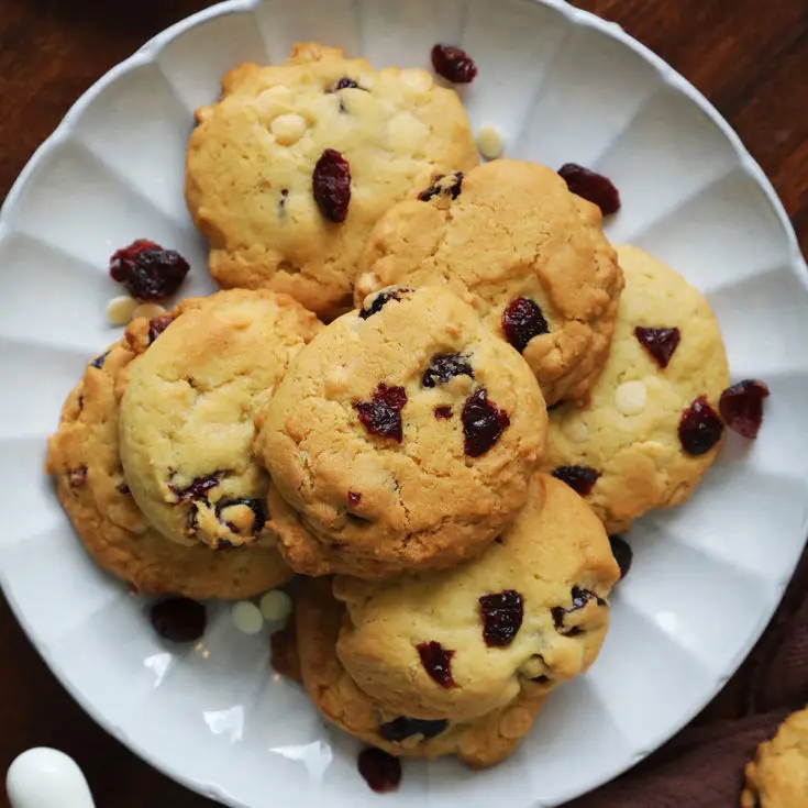 Festive Cranberry and White Chocolate Cookies